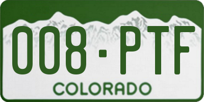 CO license plate 008PTF