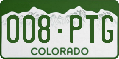 CO license plate 008PTG