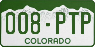 CO license plate 008PTP