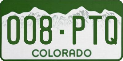 CO license plate 008PTQ