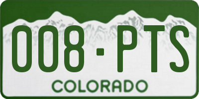 CO license plate 008PTS