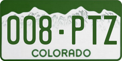 CO license plate 008PTZ