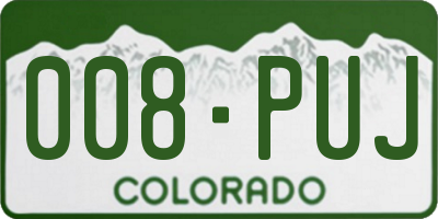 CO license plate 008PUJ