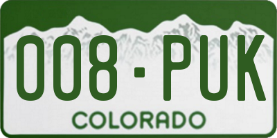 CO license plate 008PUK