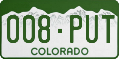 CO license plate 008PUT