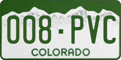 CO license plate 008PVC