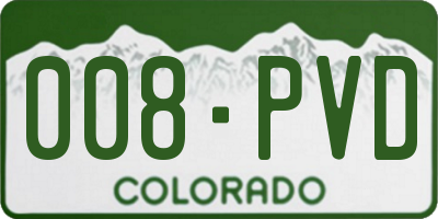 CO license plate 008PVD