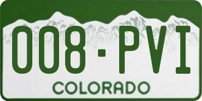 CO license plate 008PVI