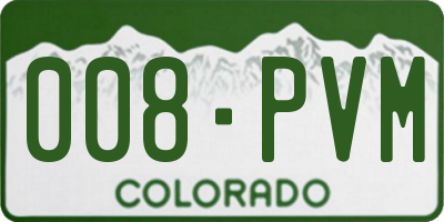 CO license plate 008PVM