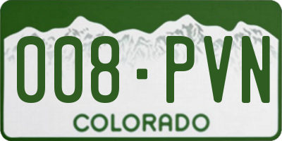 CO license plate 008PVN