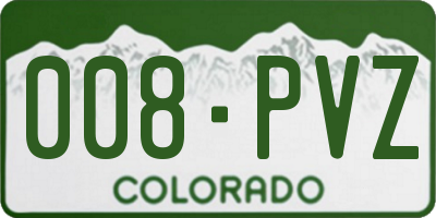 CO license plate 008PVZ
