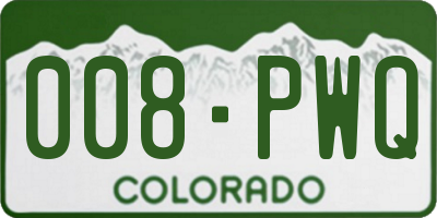 CO license plate 008PWQ