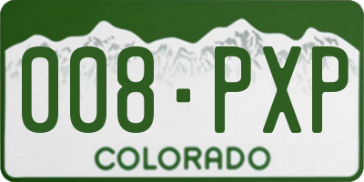 CO license plate 008PXP