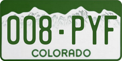 CO license plate 008PYF