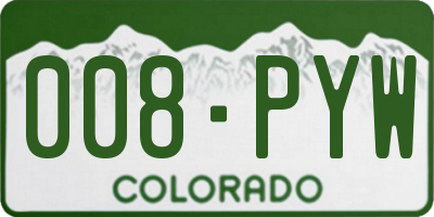 CO license plate 008PYW