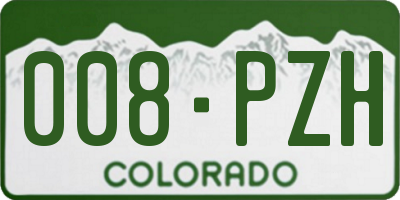 CO license plate 008PZH