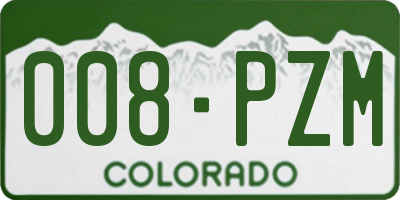 CO license plate 008PZM