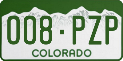 CO license plate 008PZP