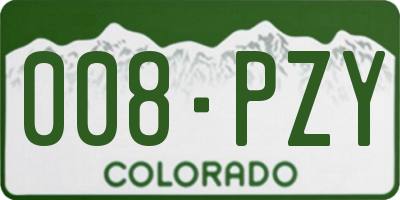 CO license plate 008PZY