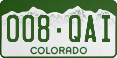 CO license plate 008QAI