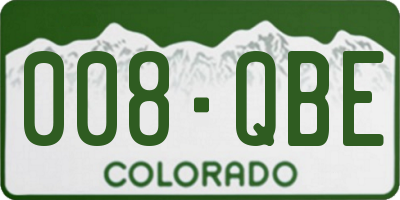 CO license plate 008QBE