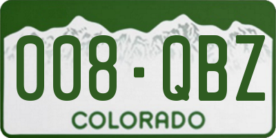 CO license plate 008QBZ