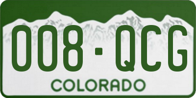 CO license plate 008QCG