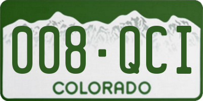 CO license plate 008QCI
