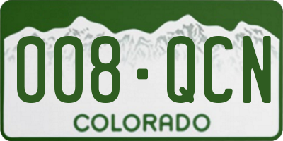 CO license plate 008QCN