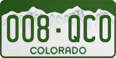 CO license plate 008QCO