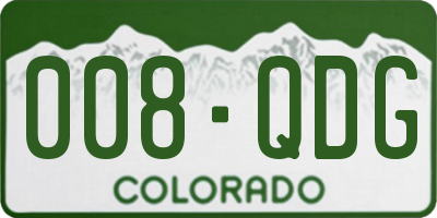 CO license plate 008QDG