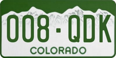 CO license plate 008QDK