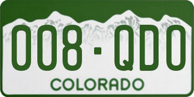 CO license plate 008QDO
