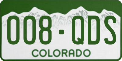 CO license plate 008QDS