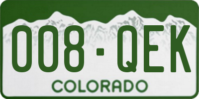 CO license plate 008QEK