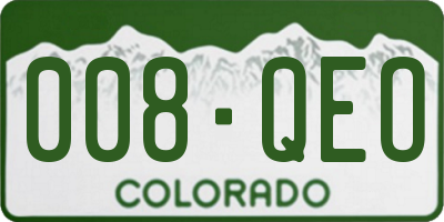 CO license plate 008QEO