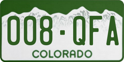 CO license plate 008QFA