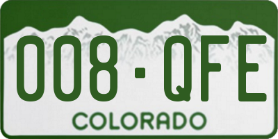 CO license plate 008QFE