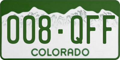 CO license plate 008QFF