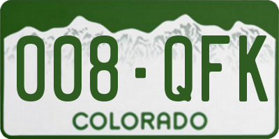 CO license plate 008QFK