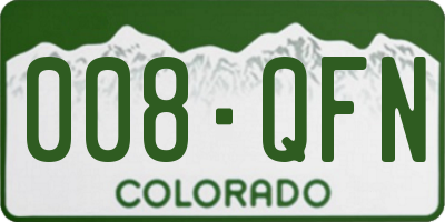 CO license plate 008QFN