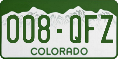 CO license plate 008QFZ