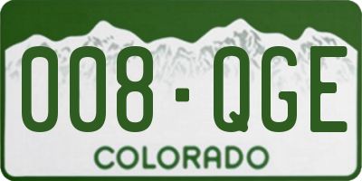 CO license plate 008QGE