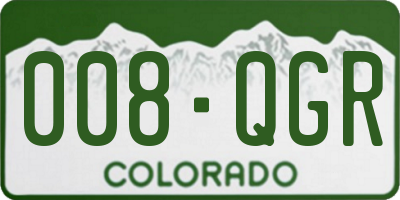 CO license plate 008QGR