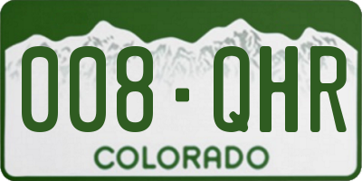 CO license plate 008QHR