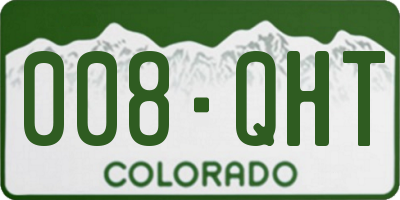 CO license plate 008QHT