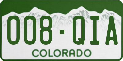 CO license plate 008QIA