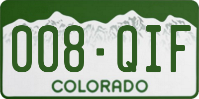 CO license plate 008QIF