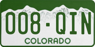 CO license plate 008QIN