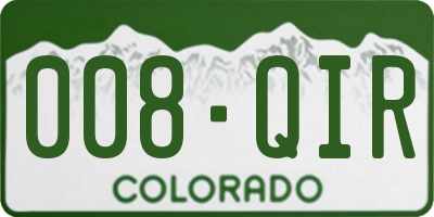 CO license plate 008QIR